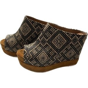 Jeffrey Campbell Virgo-3 upper synthetic Wedge Sandals Size 7.5M Man made sole